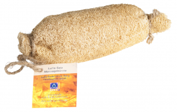 Luffa Bürste mit rotem Kristallsalz