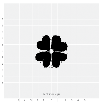 Motivstempel Herzliche Blüte - Fläche und Kontur