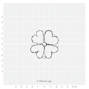 Motivstempel Herzliche Blüte - Fläche und Kontur